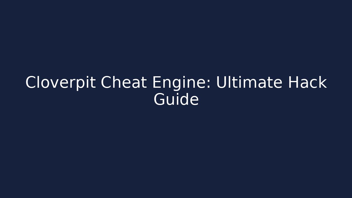 Cloverpit Cheat Engine: Ultimate Hack Guide