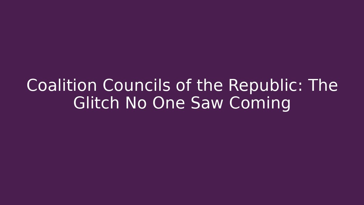 Coalition Councils of the Republic: The Glitch No One Saw Coming - Critter Realm