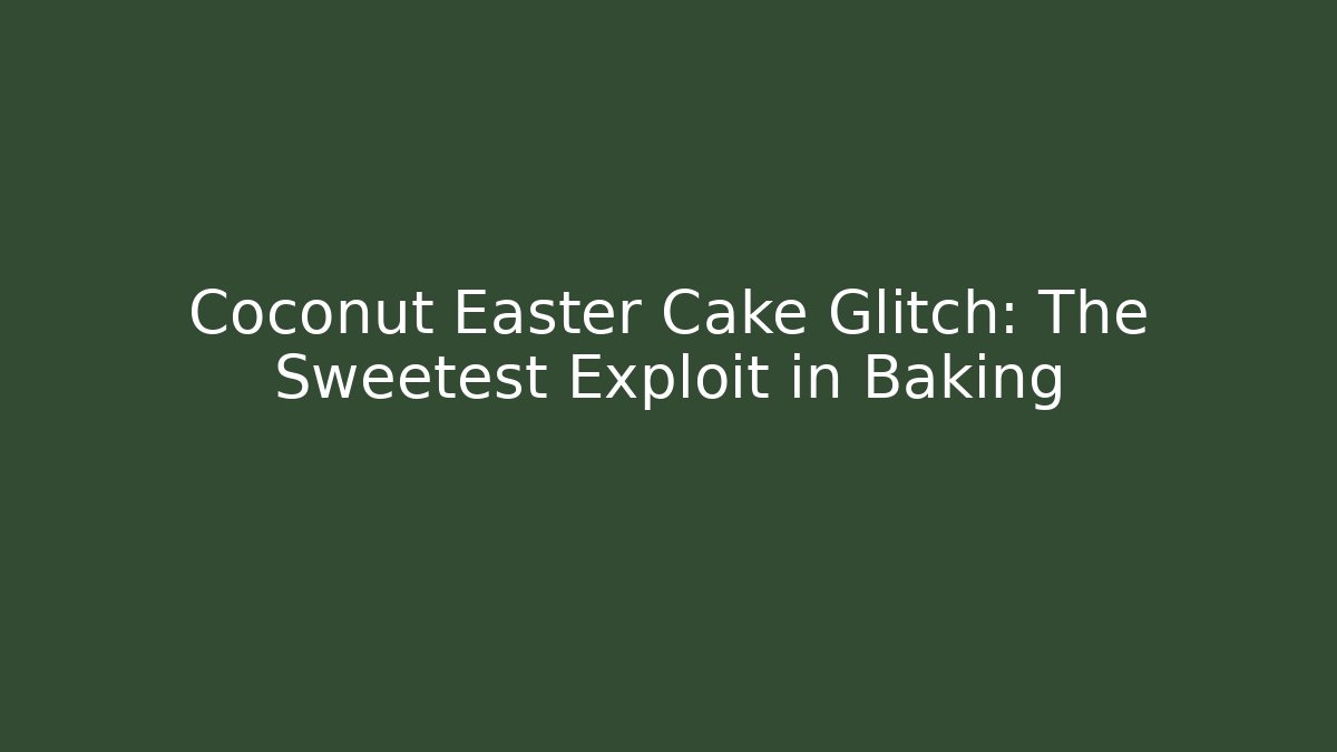 Coconut Easter Cake Glitch: The Sweetest Exploit in Baking