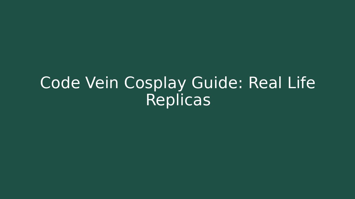 Code Vein Cosplay Guide: Real Life Replicas