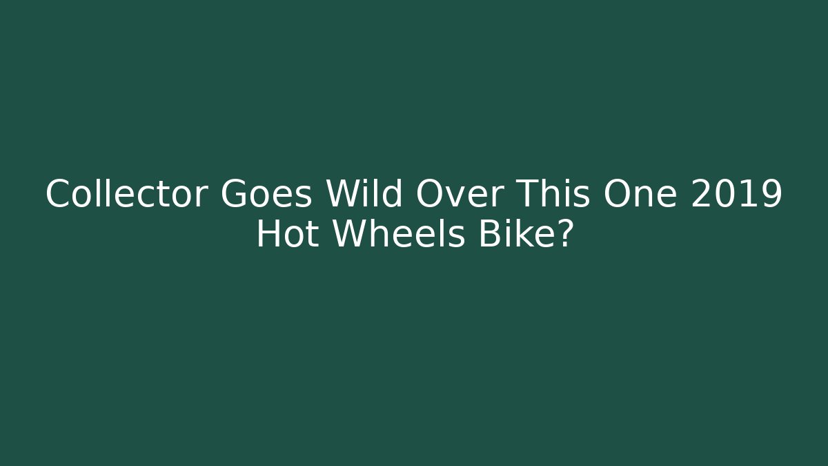 Collector Goes Wild Over This One 2019 Hot Wheels Bike?