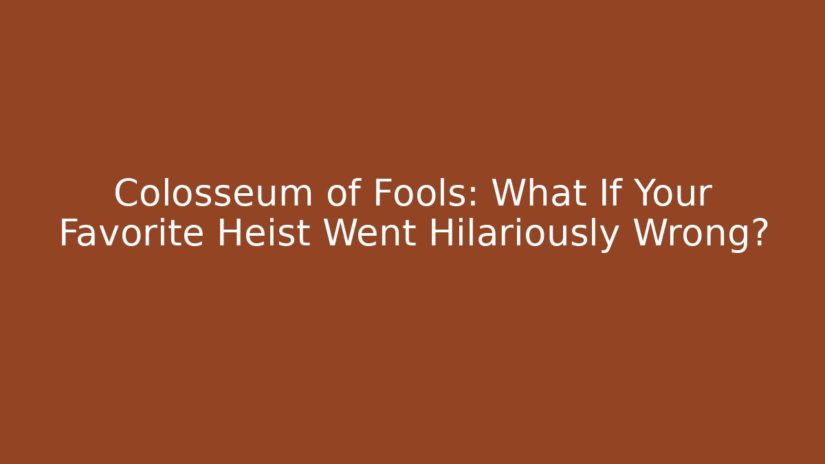 Colosseum of Fools: What If Your Favorite Heist Went Hilariously Wrong?