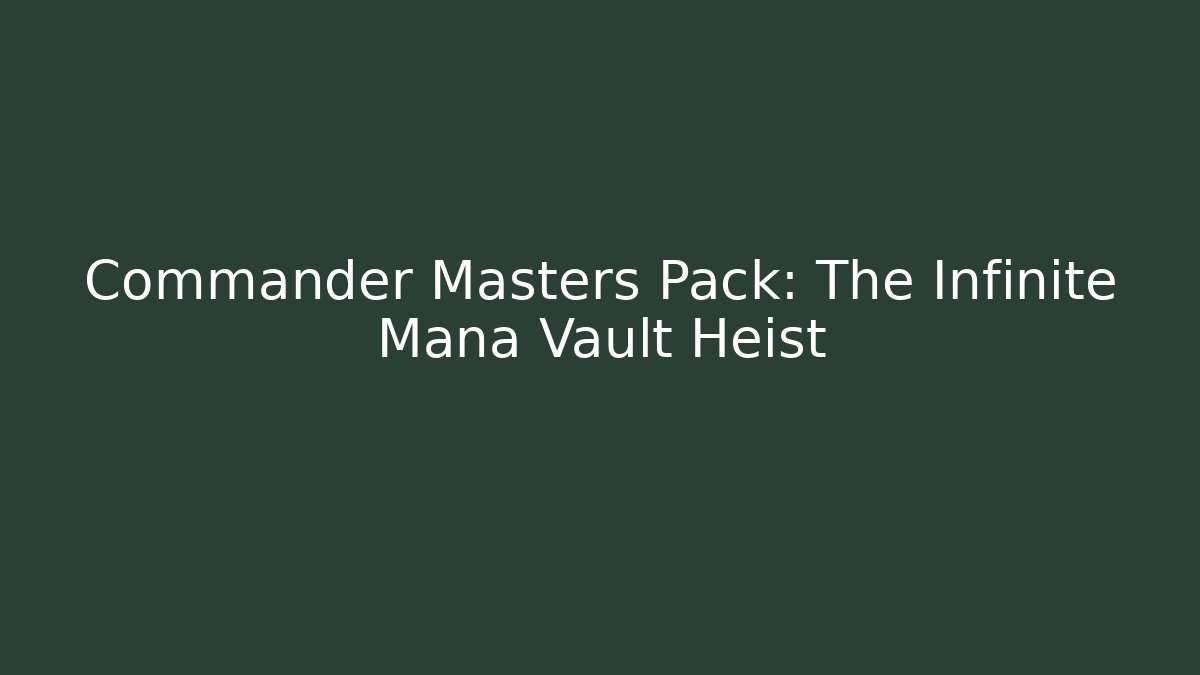 Commander Masters Pack: The Infinite Mana Vault Heist
