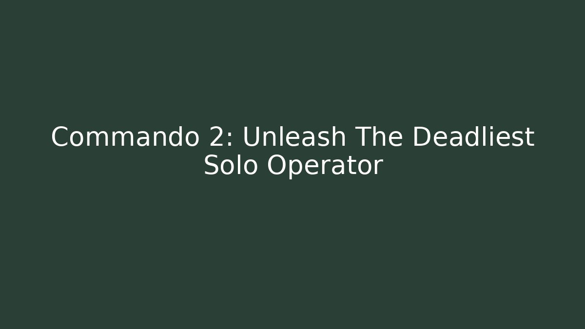 Commando 2: Unleash The Deadliest Solo Operator - Critter Realm