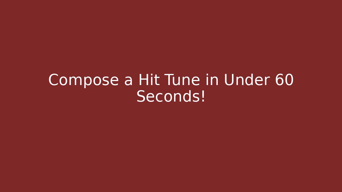 Compose a Hit Tune in Under 60 Seconds!