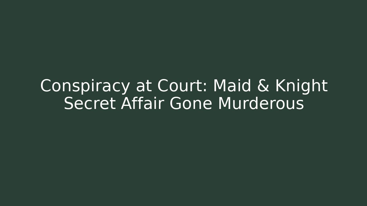 Conspiracy at Court: Maid & Knight Secret Affair Gone Murderous - Critter Realm