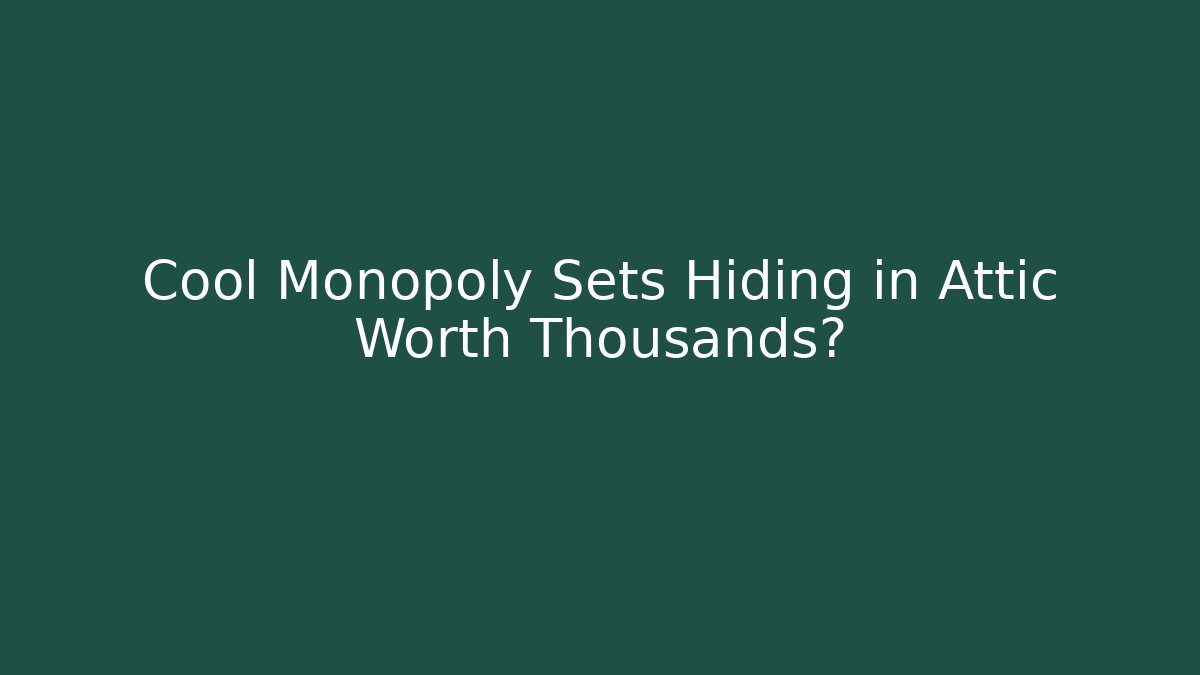 Cool Monopoly Sets Hiding in Attic Worth Thousands? - Critter Realm