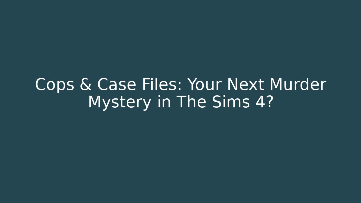 Cops & Case Files: Your Next Murder Mystery in The Sims 4? - Critter Realm