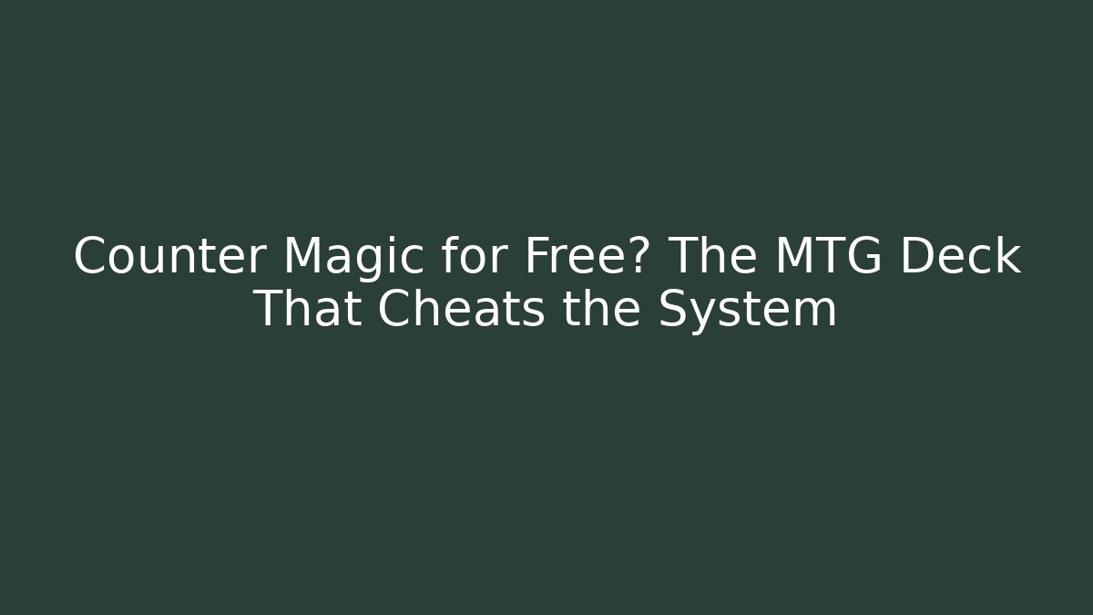 Counter Magic for Free? The MTG Deck That Cheats the System