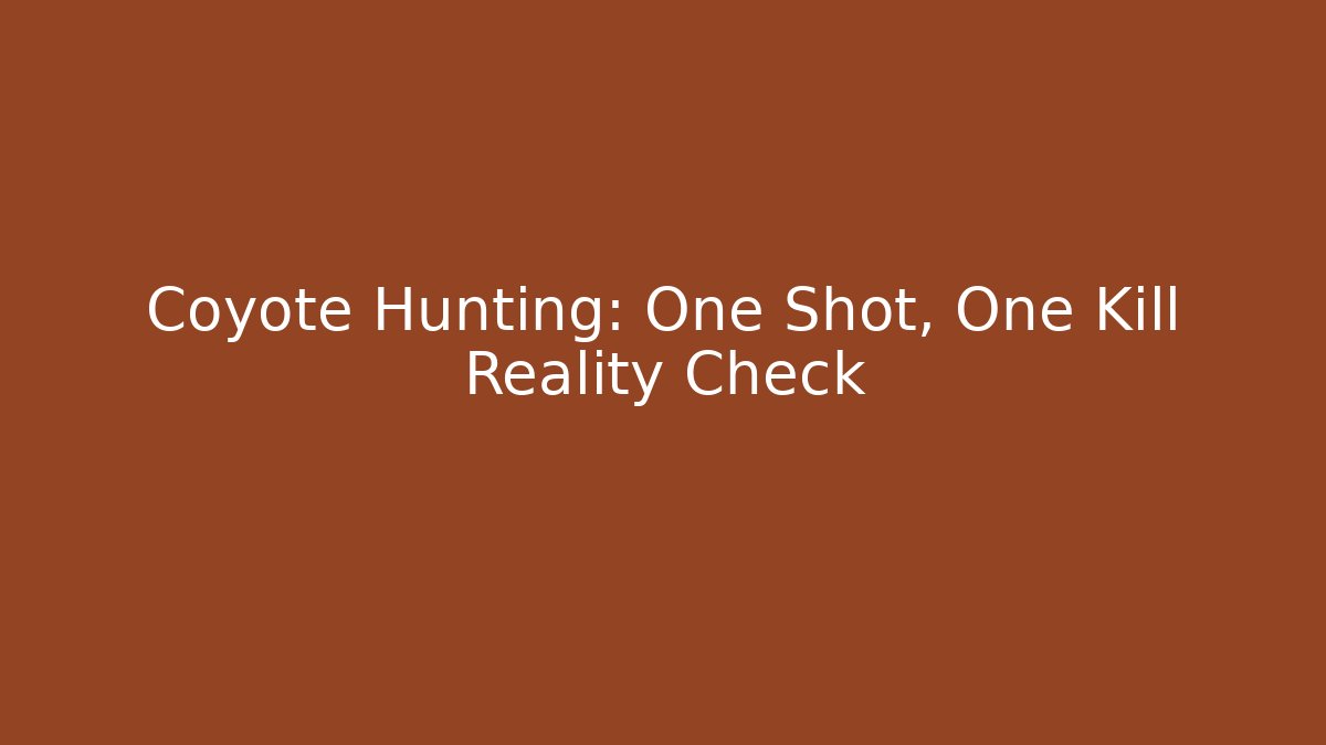 Coyote Hunting: One Shot, One Kill Reality Check - Critter Realm