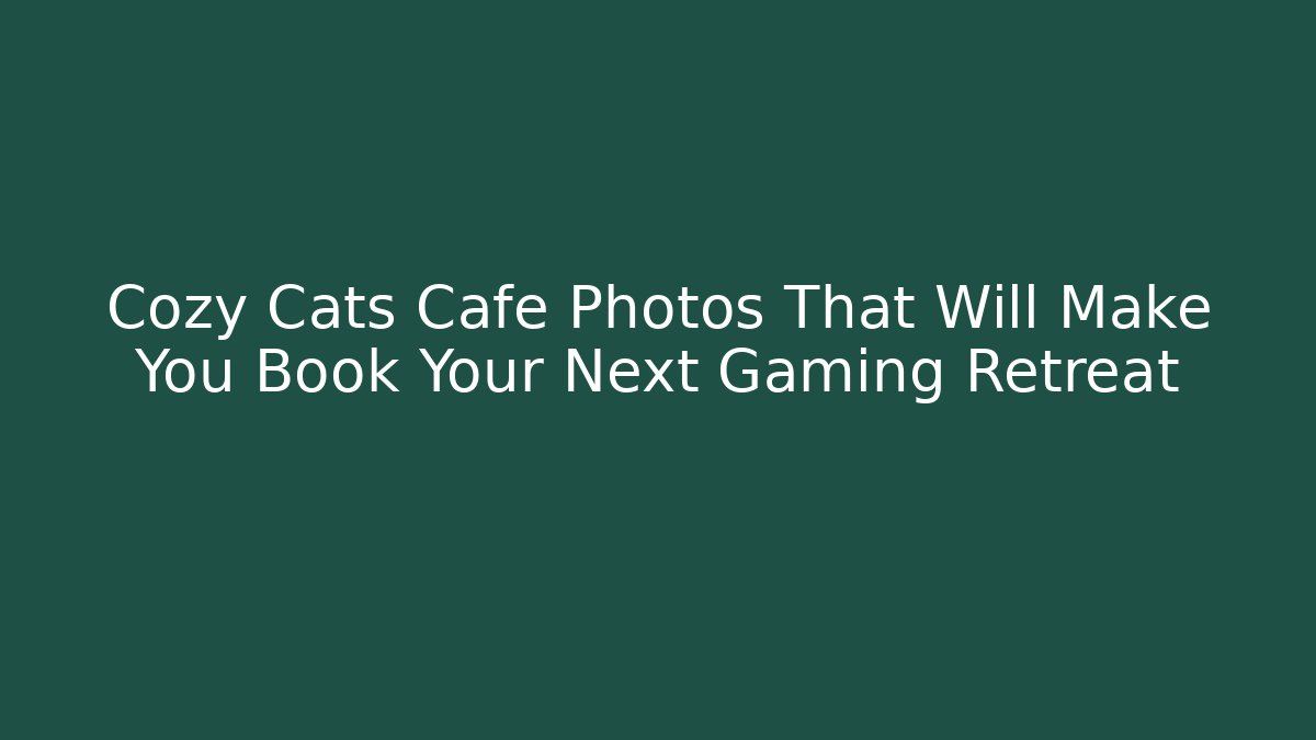 Cozy Cats Cafe Photos That Will Make You Book Your Next Gaming Retreat