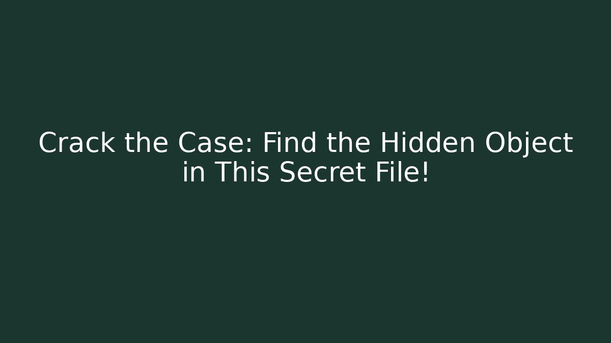 Crack the Case: Find the Hidden Object in This Secret File!