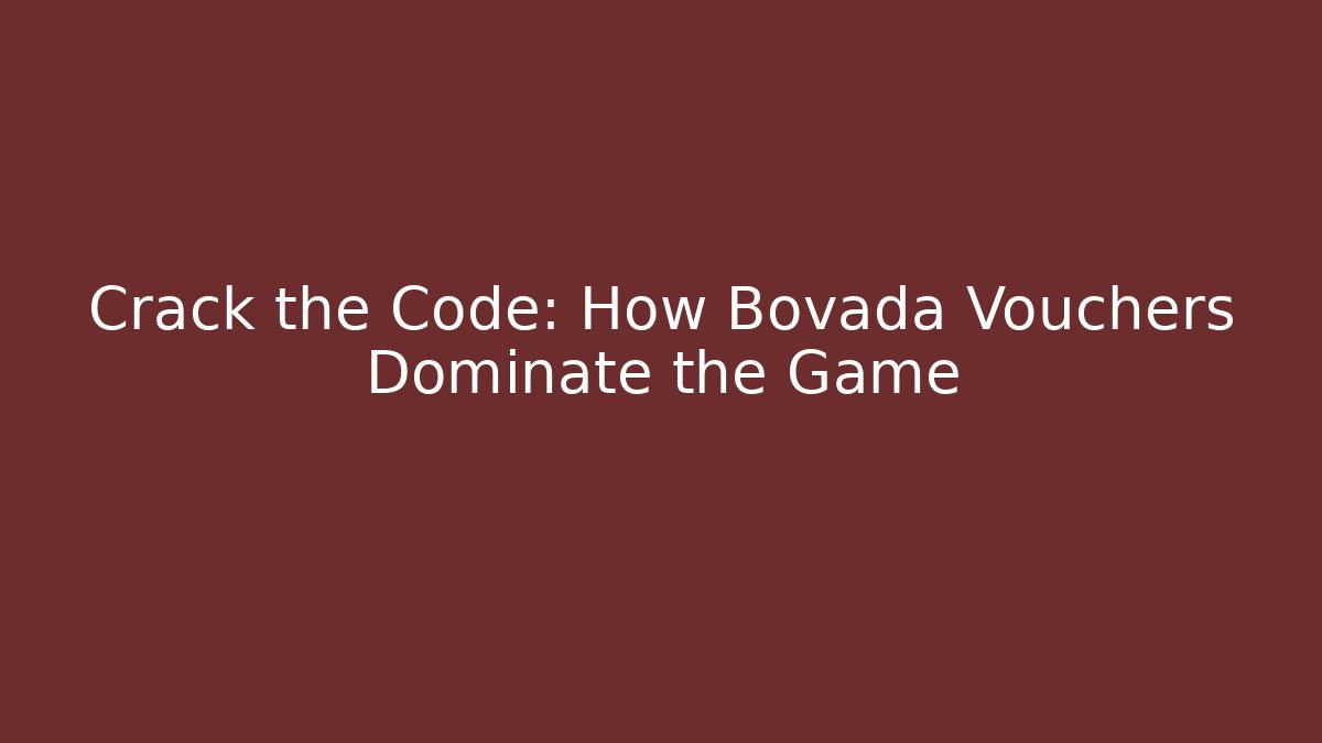 Crack the Code: How Bovada Vouchers Dominate the Game