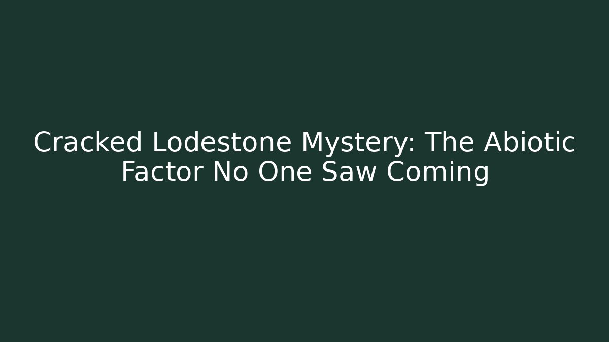 Cracked Lodestone Mystery: The Abiotic Factor No One Saw Coming