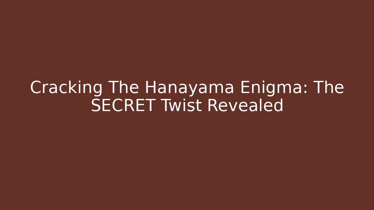 Cracking The Hanayama Enigma: The SECRET Twist Revealed