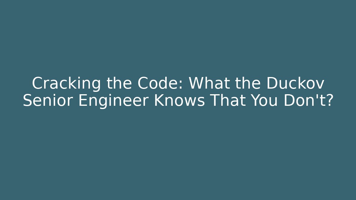 Cracking the Code: What the Duckov Senior Engineer Knows That You Don’t? - Critter Realm