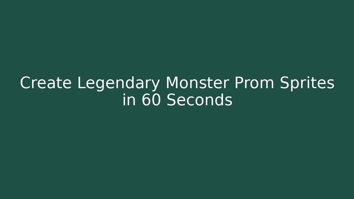 Create Legendary Monster Prom Sprites in 60 Seconds - Critter Realm