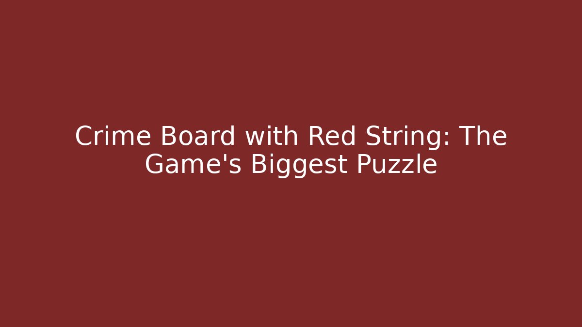 Crime Board with Red String: The Game's Biggest Puzzle