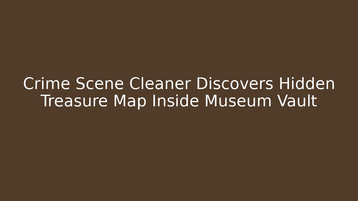 Crime Scene Cleaner Discovers Hidden Treasure Map Inside Museum Vault