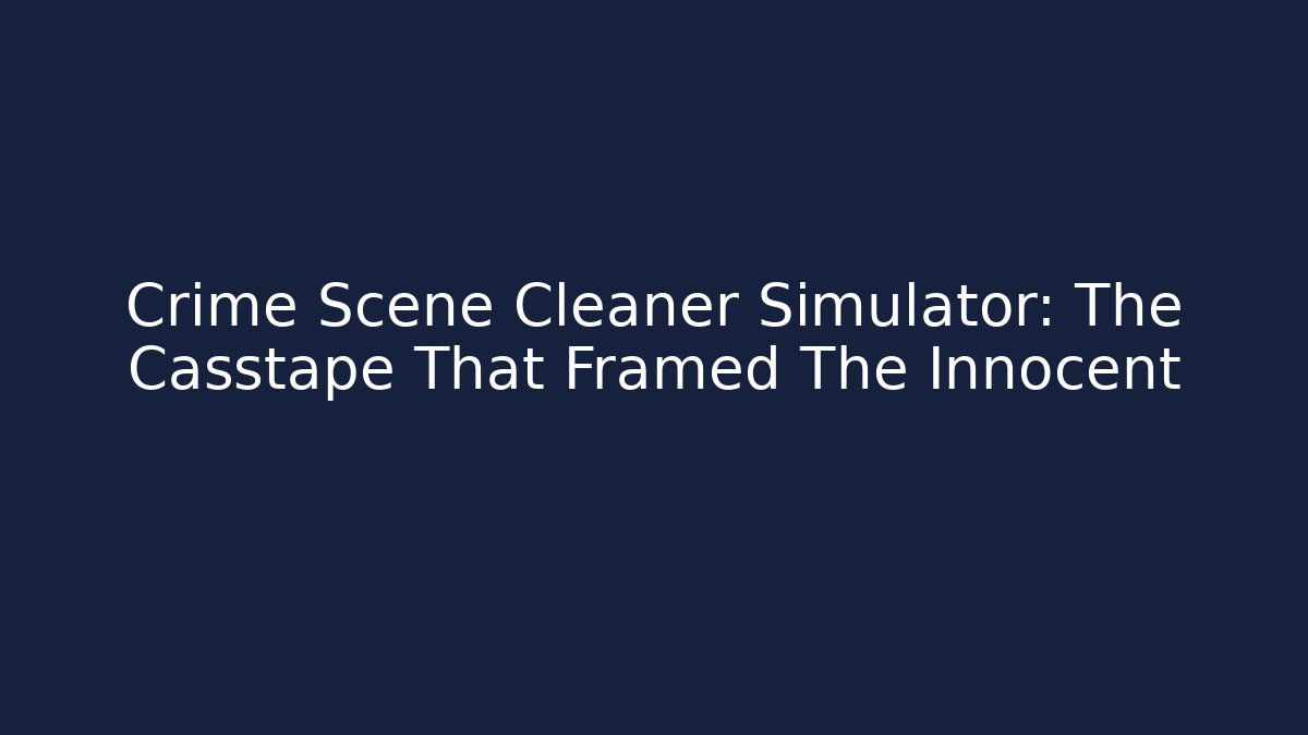 Crime Scene Cleaner Simulator: The Casstape That Framed The Innocent
