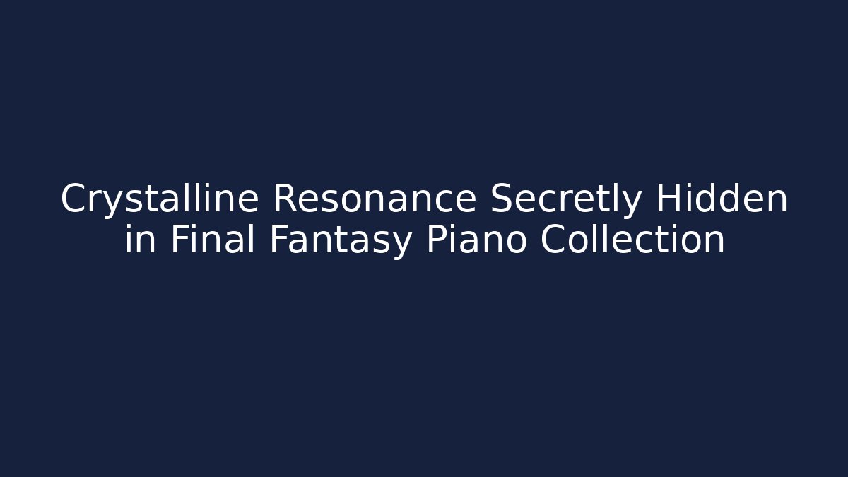 Crystalline Resonance Secretly Hidden in Final Fantasy Piano Collection