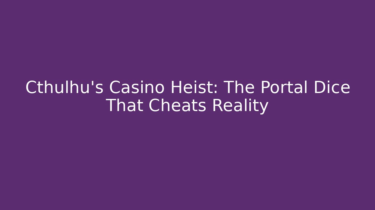 Cthulhu's Casino Heist: The Portal Dice That Cheats Reality
