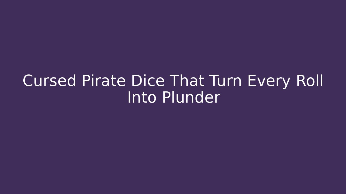 Cursed Pirate Dice That Turn Every Roll Into Plunder - Critter Realm