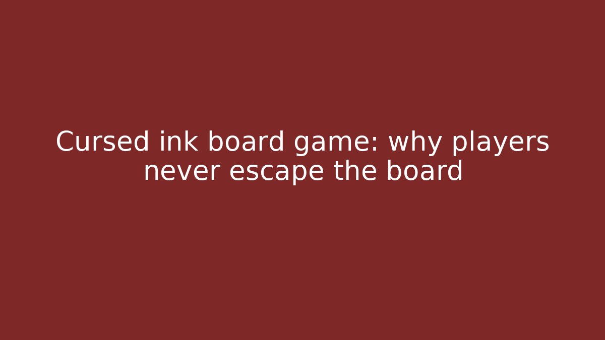 Cursed ink board game: why players never escape the board - Critter Realm