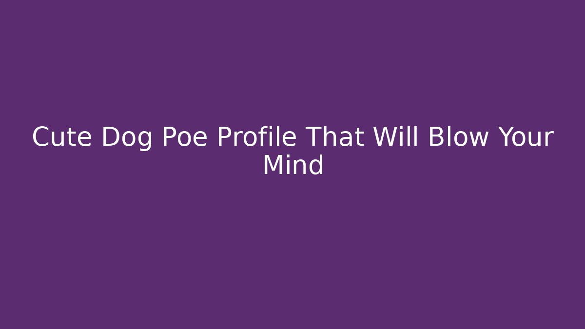 Cute Dog Poe Profile That Will Blow Your Mind
