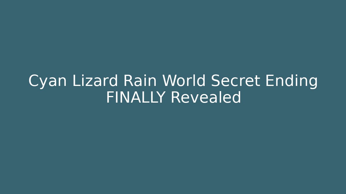 Cyan Lizard Rain World Secret Ending FINALLY Revealed - Critter Realm