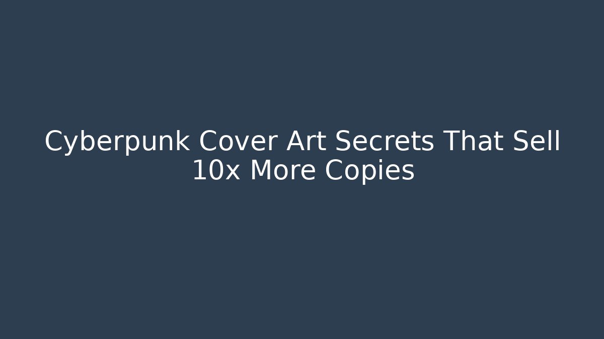 Cyberpunk Cover Art Secrets That Sell 10x More Copies