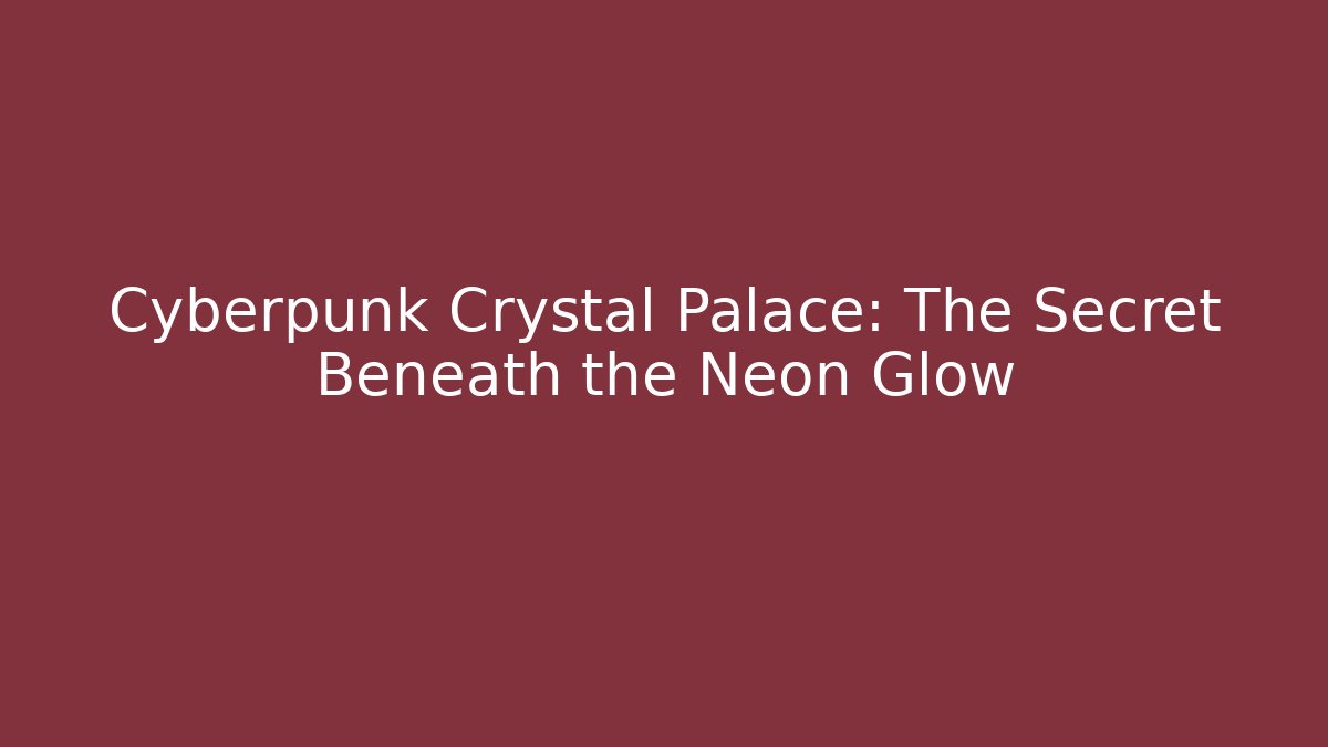 Cyberpunk Crystal Palace: The Secret Beneath the Neon Glow