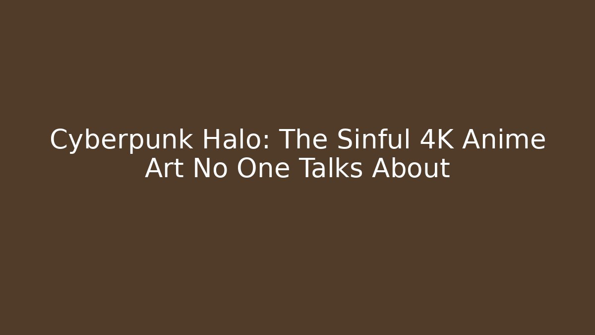 Cyberpunk Halo: The Sinful 4K Anime Art No One Talks About