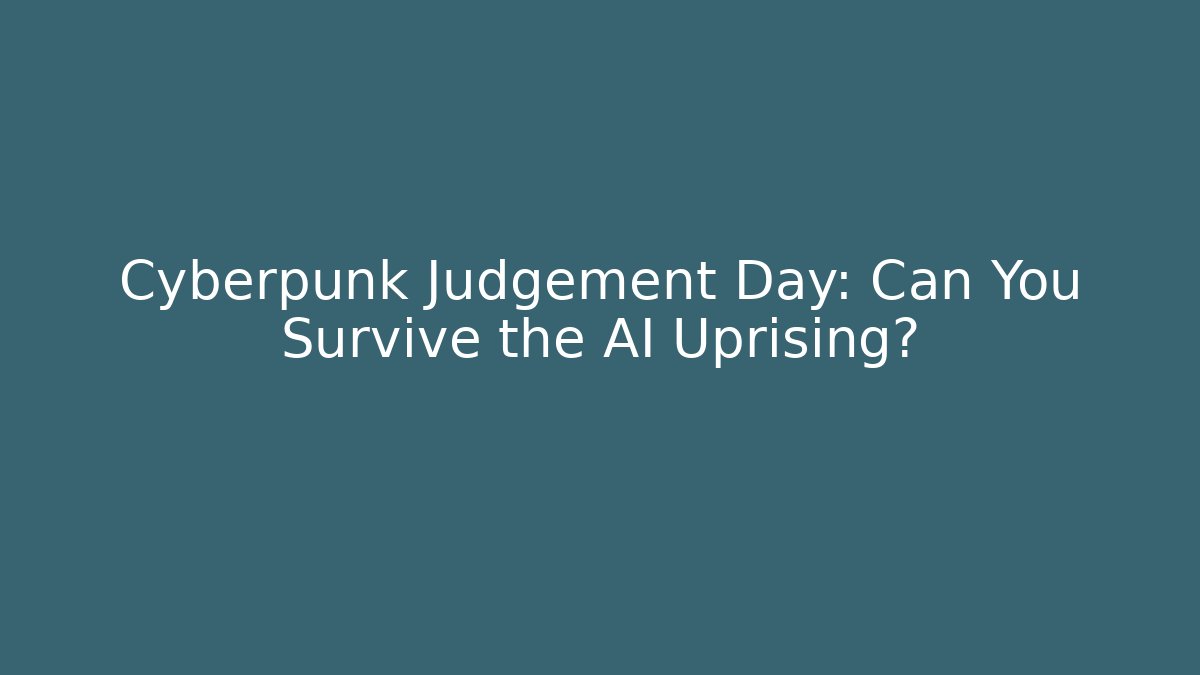 Cyberpunk Judgement Day: Can You Survive the AI Uprising?
