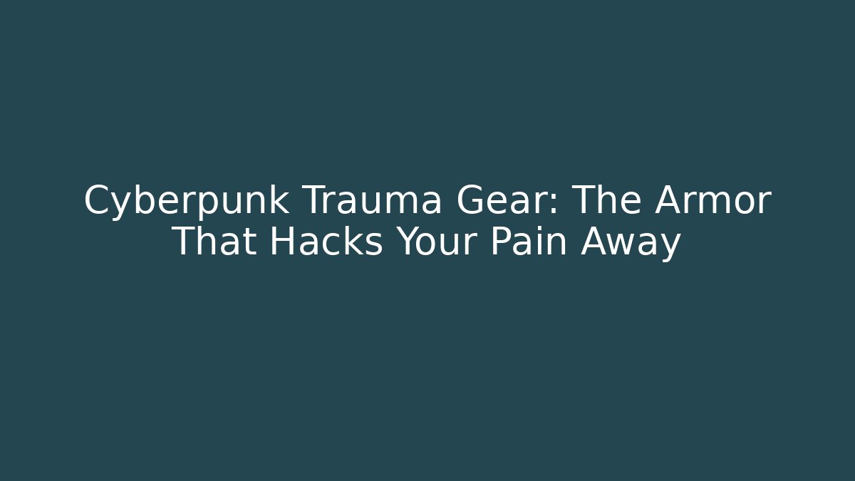 Cyberpunk Trauma Gear: The Armor That Hacks Your Pain Away