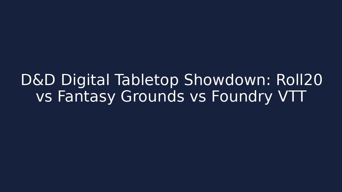D&D Digital Tabletop Showdown: Roll20 vs Fantasy Grounds vs Foundry VTT - Critter Realm