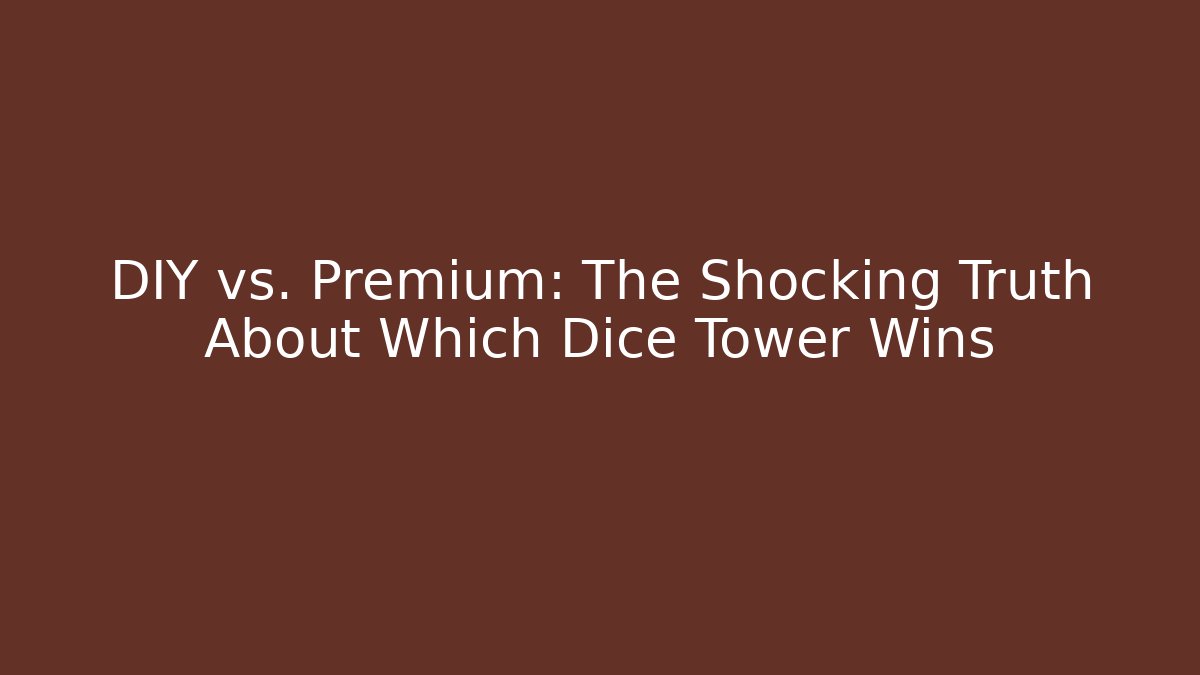 DIY vs. Premium: The Shocking Truth About Which Dice Tower Wins