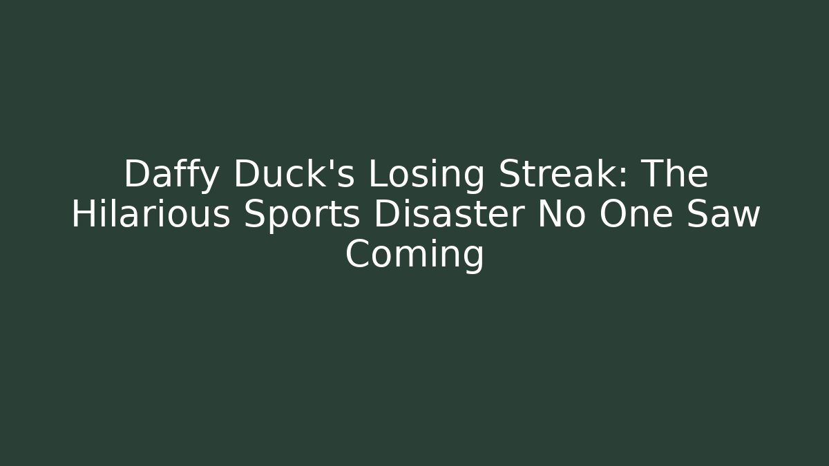 Daffy Duck’s Losing Streak: The Hilarious Sports Disaster No One Saw Coming - Critter Realm