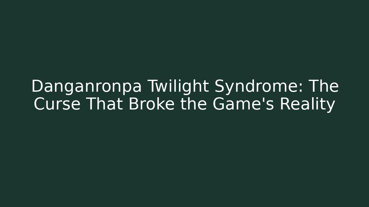 Danganronpa Twilight Syndrome: The Curse That Broke the Game's Reality