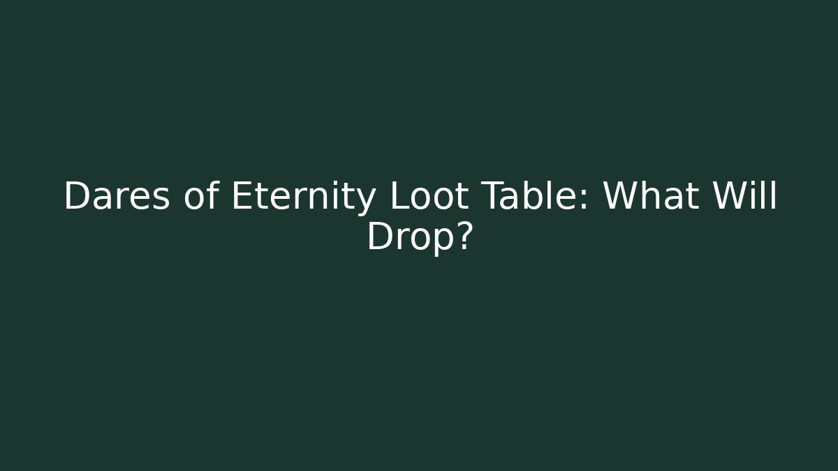 Dares of Eternity Loot Table: What Will Drop? - Critter Realm