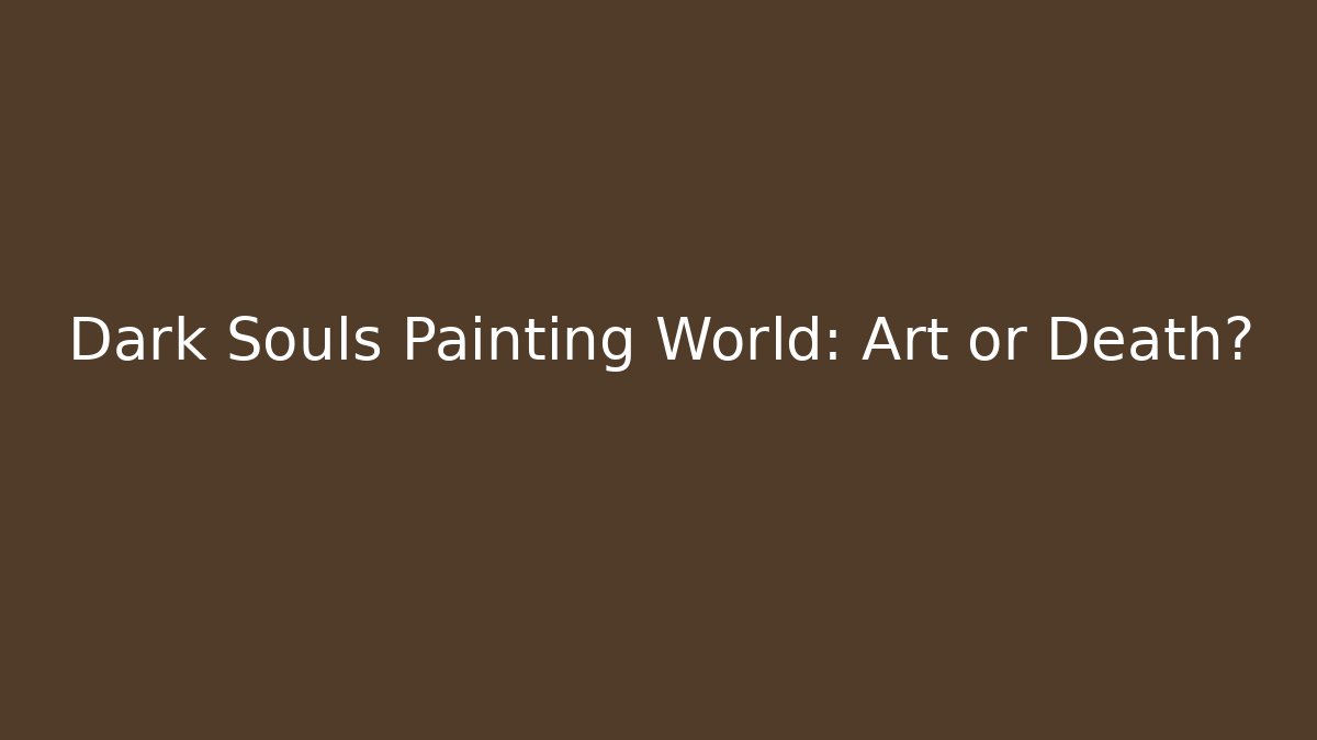 Dark Souls Painting World: Art or Death?