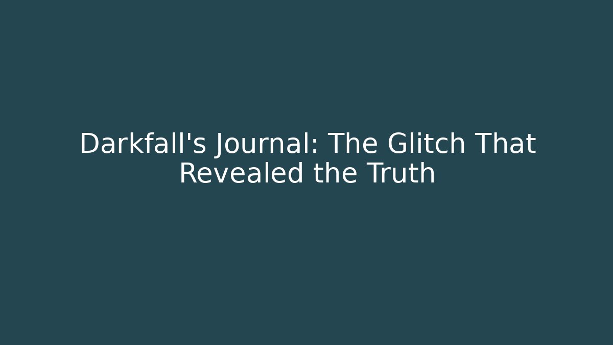 Darkfall's Journal: The Glitch That Revealed the Truth