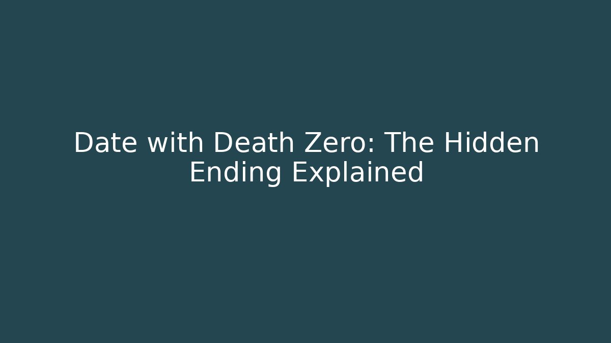 Date with Death Zero: The Hidden Ending Explained