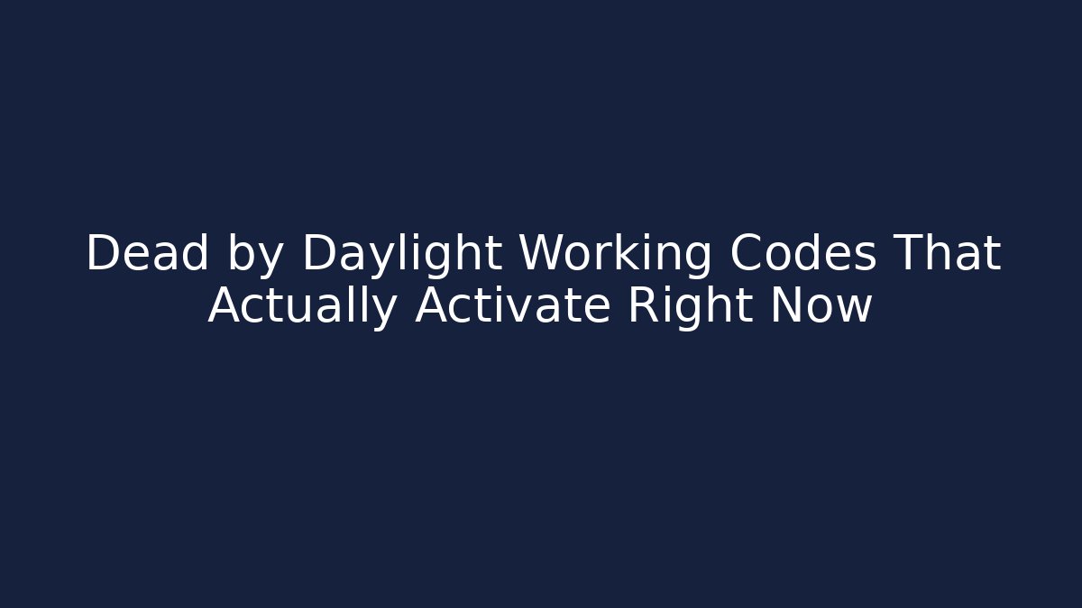 Dead by Daylight Working Codes That Actually Activate Right Now