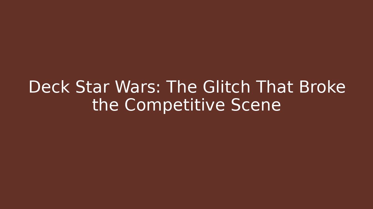 Deck Star Wars: The Glitch That Broke the Competitive Scene