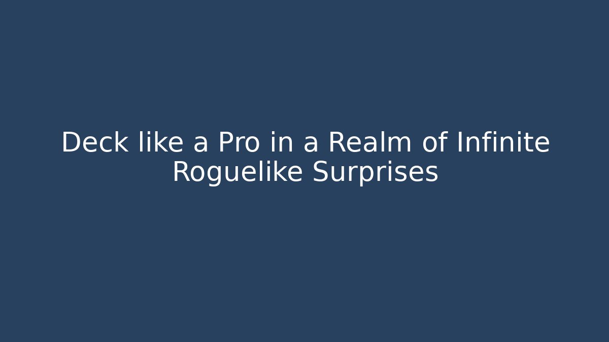 Deck like a Pro in a Realm of Infinite Roguelike Surprises