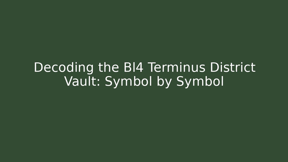 Decoding the Bl4 Terminus District Vault: Symbol by Symbol