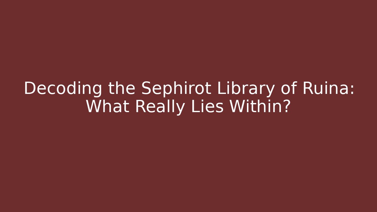 Decoding the Sephirot Library of Ruina: What Really Lies Within?