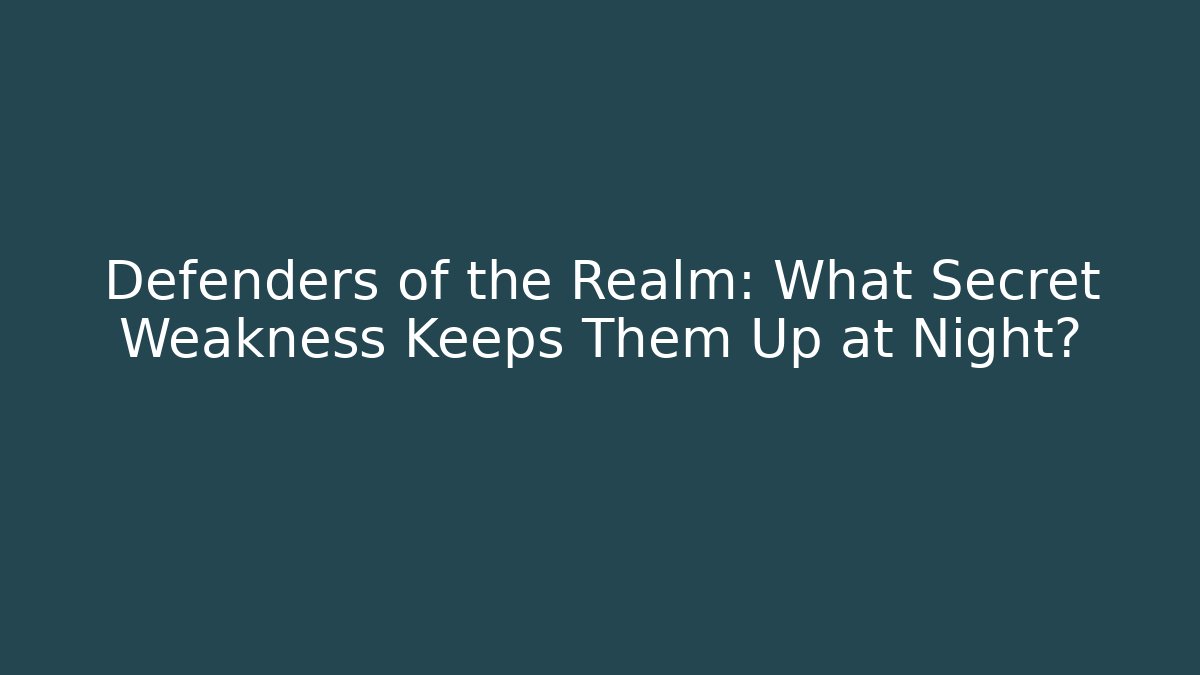 Defenders of the Realm: What Secret Weakness Keeps Them Up at Night?