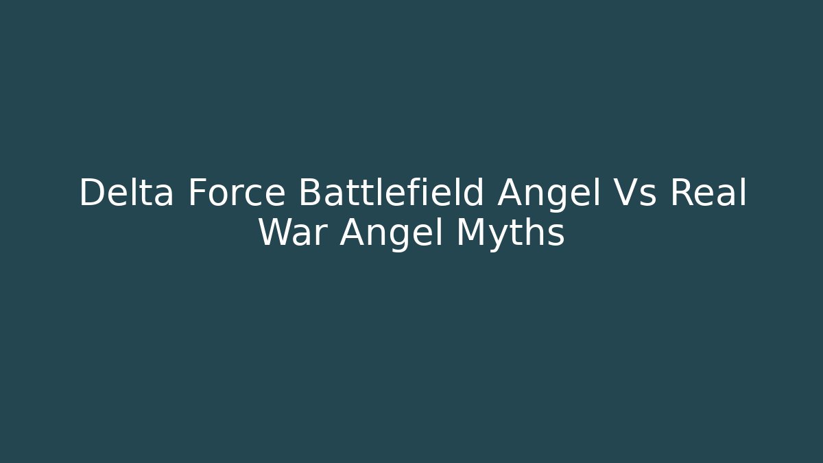 Delta Force Battlefield Angel Vs Real War Angel Myths